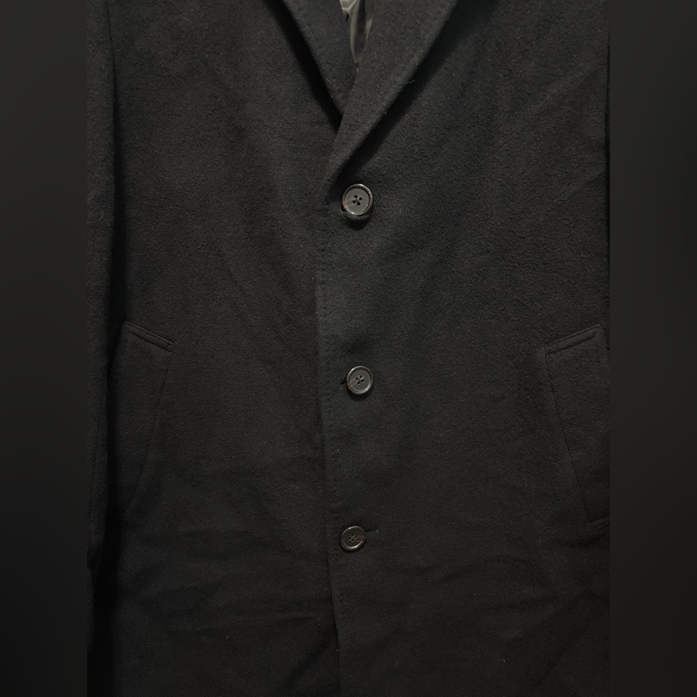 Lauren Ralph Lauren Men's BlackWool/Cashmere Blend Long Dress Coat Size 46R - Picture 2 of 8